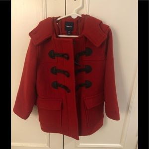 Beautiful girls red wool toggle coat NWT